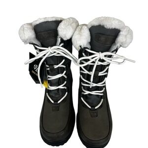 KHOMBU WHITNEY BOOTS FAUX FUR LACE UP BOOTS WATERPROOF NWT SIZE 6